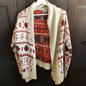 Patterned Cable Knit Coverup Sweater
